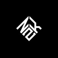 design de logotipo de letra nzk em fundo preto. conceito de logotipo de letra de iniciais criativas nzk. design de letra nzk. vetor
