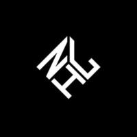 design de logotipo de carta nhl em fundo preto. conceito de logotipo de letra de iniciais criativas nhl. design de letra nhl. vetor