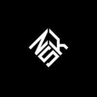 design de logotipo de carta nsk em fundo preto. conceito de logotipo de letra de iniciais criativas nsk. design de letra nsk. vetor