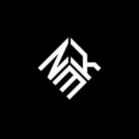 design de logotipo de letra nmk em fundo preto. conceito de logotipo de letra de iniciais criativas nmk. design de letras nmk. vetor