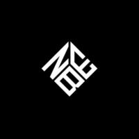 design de logotipo de carta nbe em fundo preto. conceito de logotipo de letra de iniciais criativas nbe. nbe design de letras. vetor