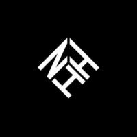 design de logotipo de carta nhh em fundo preto. nhh conceito de logotipo de letra de iniciais criativas. design de letra nhh. vetor