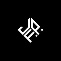 design de logotipo de carta jfp em fundo preto. conceito de logotipo de carta de iniciais criativas jfp. design de letra jfp. vetor