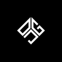 design de logotipo de carta ojg em fundo preto. conceito de logotipo de letra de iniciais criativas ojg. design de letra ojg. vetor