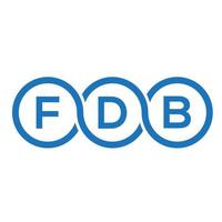 design de logotipo de letra fdb em fundo preto. conceito de logotipo de letra de iniciais criativas fdb. design de letra fdb. vetor