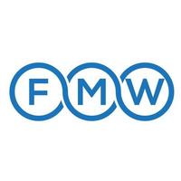 design de logotipo de carta fmw em fundo preto. conceito de logotipo de letra de iniciais criativas fmw. design de letras fmw. vetor