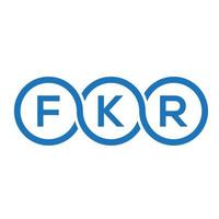 design de logotipo de carta fkr em fundo preto. conceito de logotipo de carta de iniciais criativas fkr. design de letra fkr. vetor