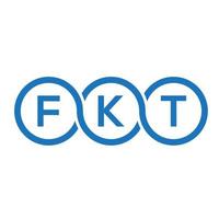design de logotipo de carta fkt em fundo preto. conceito de logotipo de letra de iniciais criativas fkt. design de letra fkt. vetor