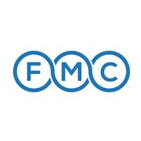 design de logotipo de carta fmc em fundo preto. conceito de logotipo de carta de iniciais criativas fmc. design de letras fmc. vetor