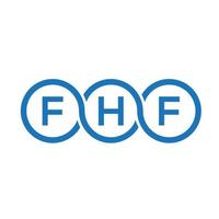 design de logotipo de carta fhf em fundo preto. conceito de logotipo de letra de iniciais criativas fhf. design de letras fhf. vetor