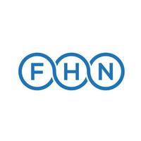 design de logotipo de carta fhn em fundo preto. conceito de logotipo de letra de iniciais criativas fhn. design de letra fhn. vetor