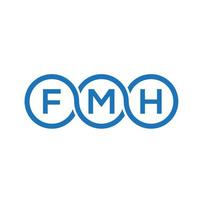 design de logotipo de carta fmh em fundo preto. conceito de logotipo de carta de iniciais criativas fmh. design de letras fmh. vetor