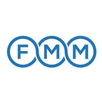design de logotipo de carta fmm em fundo preto. conceito de logotipo de letra de iniciais criativas fmm. design de letras fmm. vetor