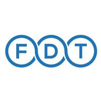 design de logotipo de carta fdt em fundo preto. conceito de logotipo de letra de iniciais criativas do fdt. design de letra fdt. vetor