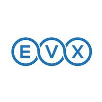 design de logotipo de carta evx em fundo preto. conceito de logotipo de carta de iniciais criativas evx. design de carta evx. vetor