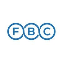 design de logotipo de carta fbc em fundo preto. conceito de logotipo de carta de iniciais criativas do fbc. design de letras fbc. vetor