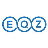 design de logotipo de carta eqz em fundo preto. conceito de logotipo de letra de iniciais criativas eqz. design de letra eqz. vetor