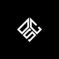 design de logotipo de carta osc em fundo preto. conceito de logotipo de letra de iniciais criativas osc. design de letra osc. vetor