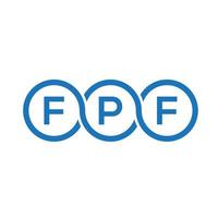 design de logotipo de carta fpf em fundo preto. conceito de logotipo de letra de iniciais criativas fpf. design de letra fpf. vetor