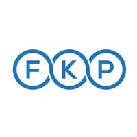 design de logotipo de carta fkp em fundo preto. conceito de logotipo de carta de iniciais criativas fkp. design de letra fkp. vetor