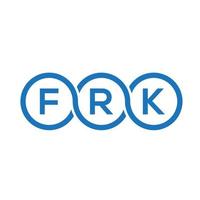 design de logotipo de carta frk em fundo preto. conceito de logotipo de letra de iniciais criativas frk. design de letra frk. vetor