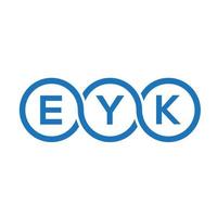 design de logotipo de carta eyk em fundo preto. conceito de logotipo de carta de iniciais criativas eyk. design de letras eyk. vetor