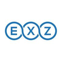 design de logotipo de carta exz em fundo preto. conceito de logotipo de letra de iniciais criativas exz. design de letra exz. vetor