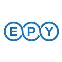 design de logotipo de carta epy em fundo preto. conceito de logotipo de letra de iniciais criativas epy. design de carta epy.