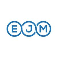 design de logotipo de carta ejm em fundo preto. conceito de logotipo de carta de iniciais criativas ejm. design de letra ejm. vetor