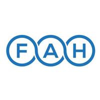 design de logotipo de carta fah em fundo preto. conceito de logotipo de letra de iniciais criativas fah. design de letra fah. vetor