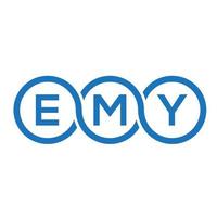 design de logotipo de carta emy em fundo preto. conceito de logotipo de letra de iniciais criativas emy. design de letra emy. vetor