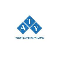 design de logotipo de carta aty em fundo branco. conceito de logotipo de letra de iniciais criativas aty. design de letra aty. vetor