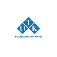 design de logotipo de carta utk em fundo branco. conceito de logotipo de letra de iniciais criativas utk. design de letra utk. vetor