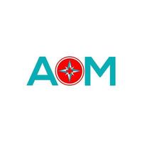 design de logotipo de carta aom em fundo branco. conceito de logotipo de letra de iniciais criativas aom. design de letras aom. vetor