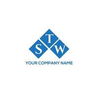 design de logotipo de letra stw em fundo branco. stw conceito de logotipo de letra de iniciais criativas. design de letra stw. vetor