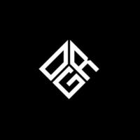 design de logotipo de carta ogr em fundo preto. ogr conceito de logotipo de letra de iniciais criativas. design de letra ogr. vetor