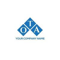 design de logotipo de carta ota em fundo branco. conceito de logotipo de letra de iniciais criativas ota. design de letra ota. vetor