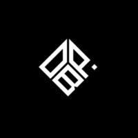 design de logotipo de carta obp em fundo preto. conceito de logotipo de letra de iniciais criativas obp. design de letra obp. vetor