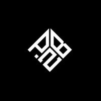 design de logotipo de carta pzb em fundo preto. conceito de logotipo de letra de iniciais criativas pzb. design de letra pzb. vetor