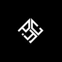 design de logotipo de carta pyc em fundo preto. conceito de logotipo de letra de iniciais criativas pyc. design de letra pyc. vetor