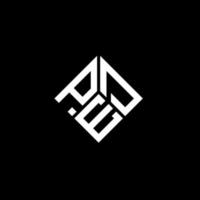 design de logotipo de carta ped em fundo preto. conceito de logotipo de letra de iniciais criativas ped. design de letra ped. vetor