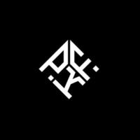 design de logotipo de carta pkf em fundo preto. conceito de logotipo de letra de iniciais criativas pkf. design de letra pkf. vetor