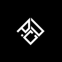 design de logotipo de carta pcu em fundo preto. conceito de logotipo de letra de iniciais criativas pcu. design de letra pcu. vetor