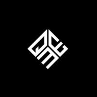 design de logotipo de carta qme em fundo preto. conceito de logotipo de letra de iniciais criativas qme. design de letras qme. vetor