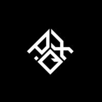 design de logotipo de carta pqx em fundo preto. conceito de logotipo de letra de iniciais criativas pqx. desenho de letras pqx. vetor