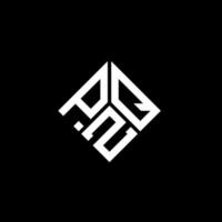design de logotipo de letra pzq em fundo preto. conceito de logotipo de letra de iniciais criativas pzq. design de letra pzq. vetor