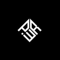 design de logotipo de carta pwr em fundo preto. conceito de logotipo de letra de iniciais criativas pwr. design de letra pwr. vetor
