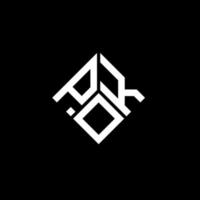 poke design de logotipo de carta em fundo preto. cutuca o conceito de logotipo de letra de iniciais criativas. design de letras de pok. vetor