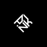 design de logotipo de carta pnk em fundo preto. conceito de logotipo de letra de iniciais criativas pnk. desenho de letra pnk. vetor