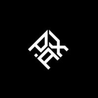 design de logotipo de carta pax em fundo preto. conceito de logotipo de letra de iniciais criativas pax. design de carta pax. vetor